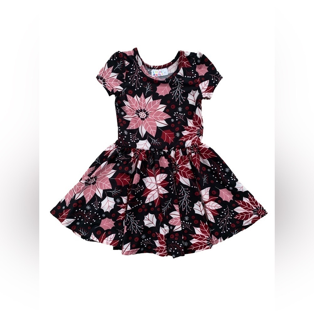 Dot Dot Smile Size 2T Poinsettia Print Twirl Dress